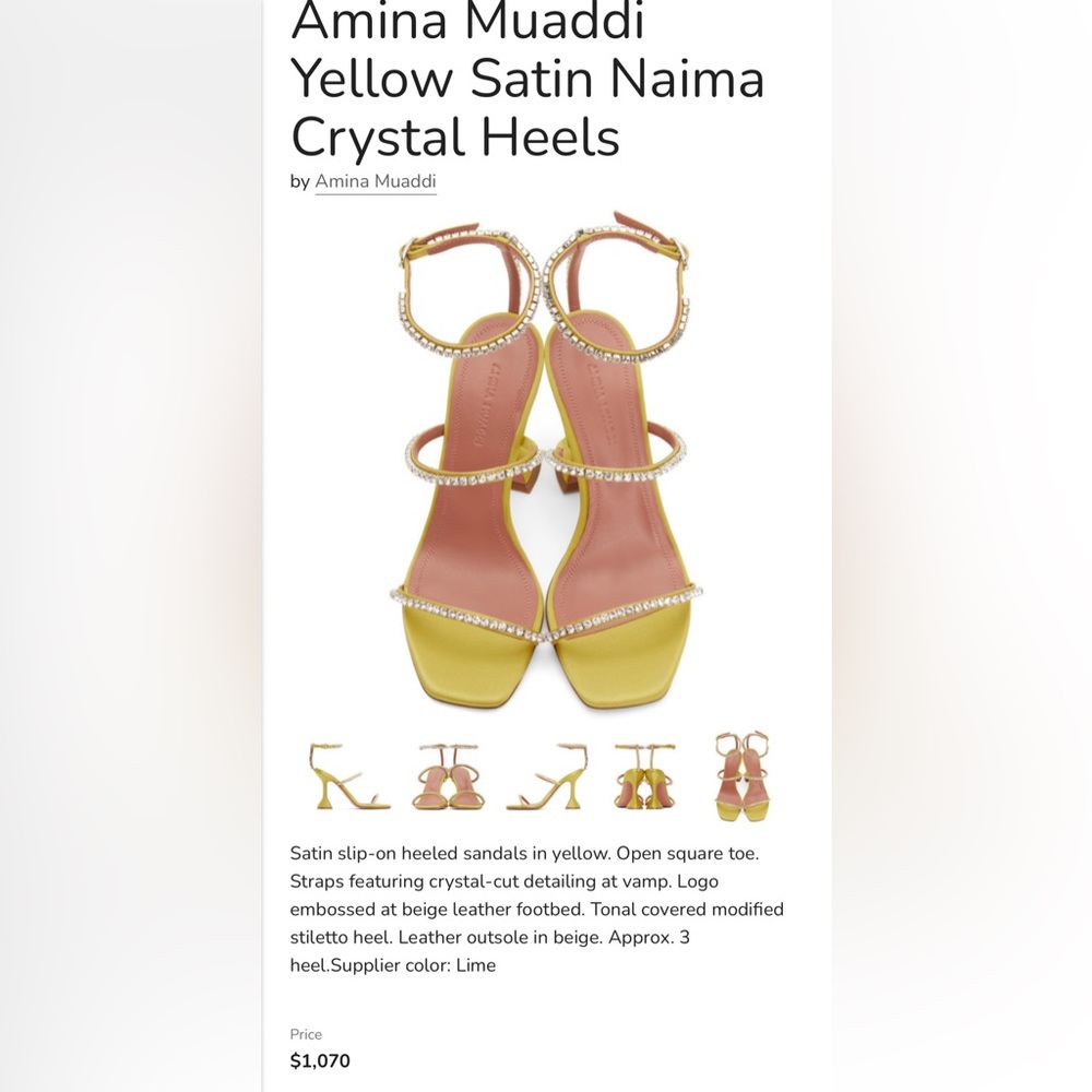 Amina Muaddi Satin Crystal Heels